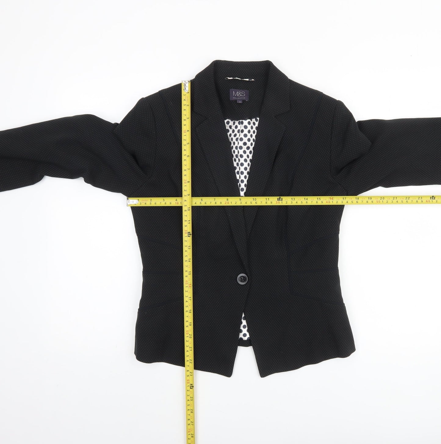 Marks and Spencer Womens Black Size 10 Classic Tailored Blazer