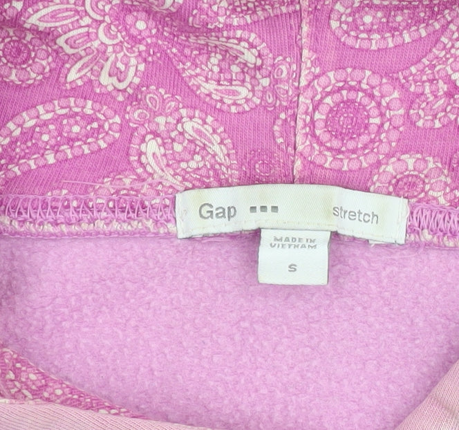 GAP Women Pink Pullover Hoodie Small Cotton Blend Casual