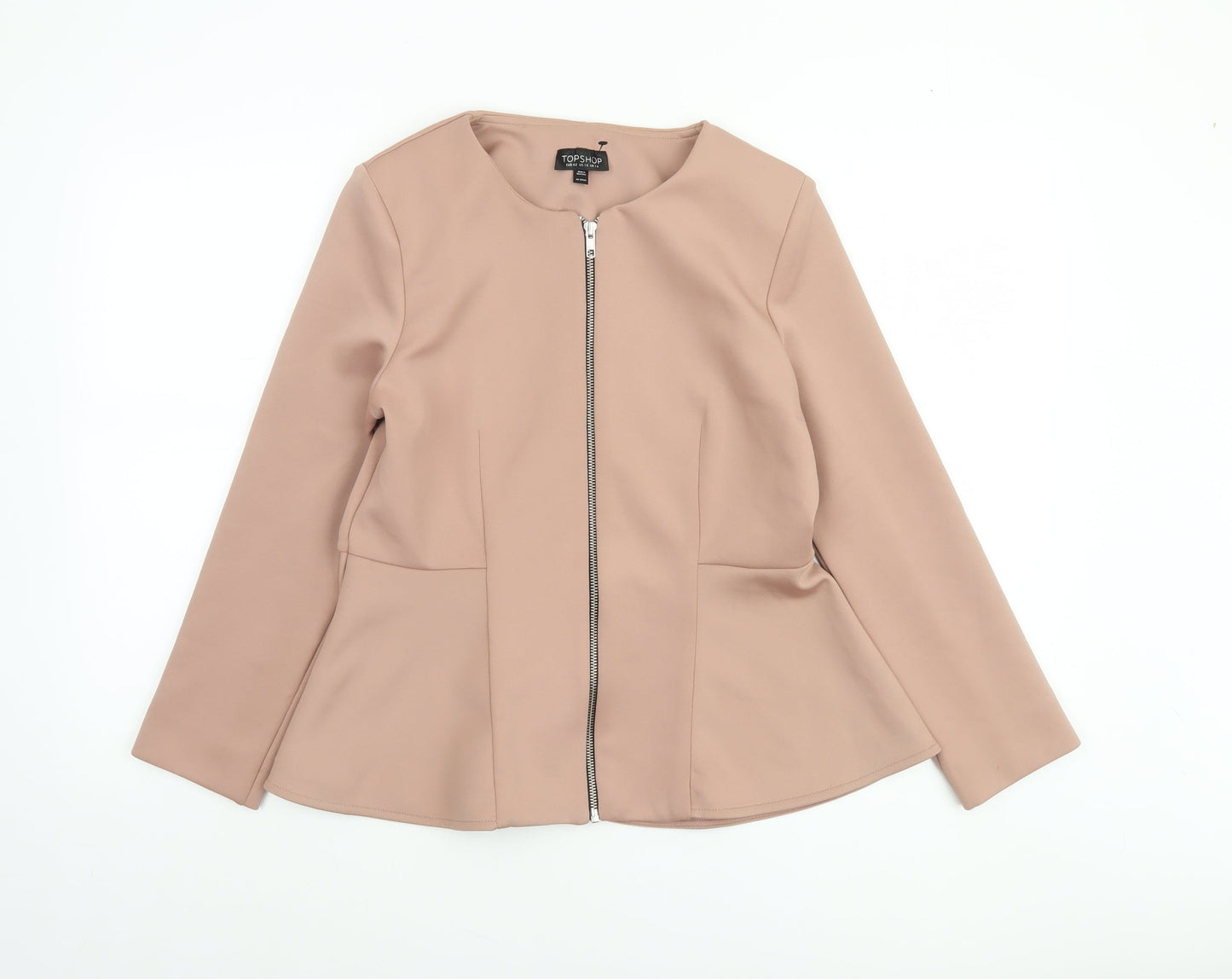Womens UK Size 14 Topshop Beige Basic Jacket
