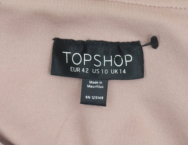 Womens UK Size 14 Topshop Beige Basic Jacket