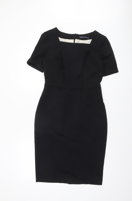 Marks and Spencer Women’s Black Sheath Dress Size 8 Short Sleeve Workwear