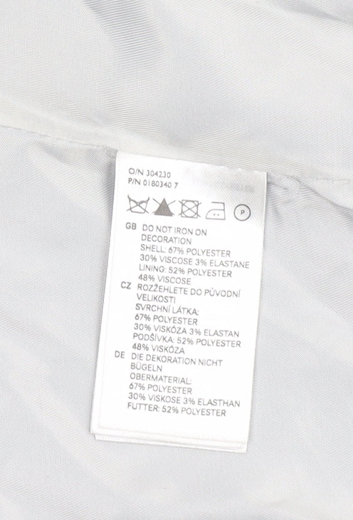 H&M Women Black Beaded Trim Blazer Jacket Size 10 Regular Fit