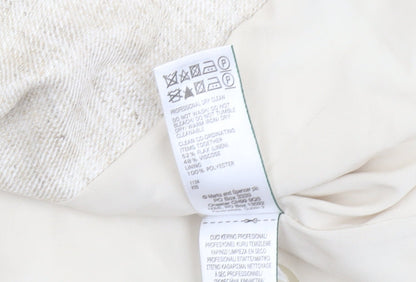 Marks and Spencer Women Beige Linen Blend Regular Fit Blazer Size 10