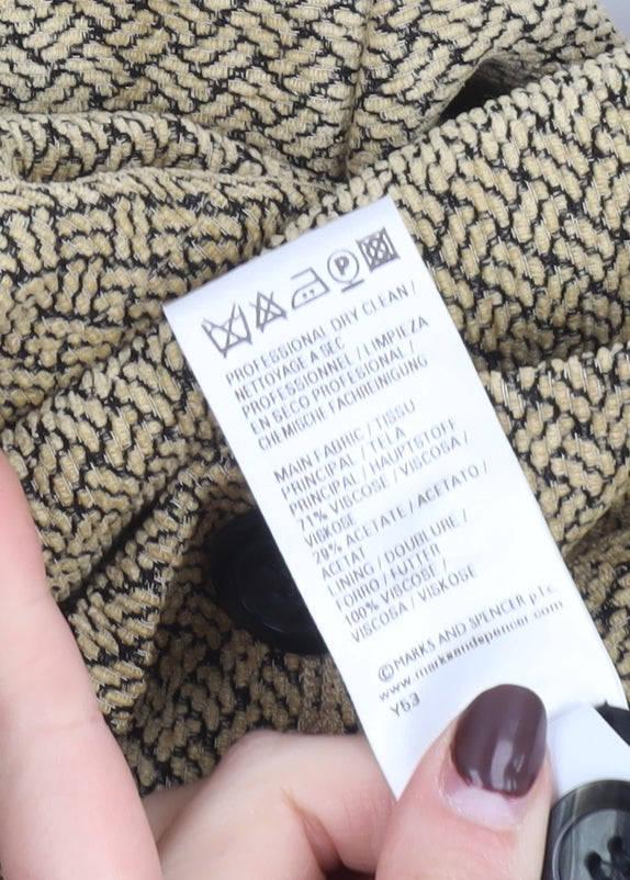 Marks and Spencer Women’s Gold Woven Blazer UK 16 Classic Fit