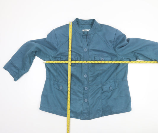 M&Co Women’s Blue Button-Up Basic Jacket Size 20