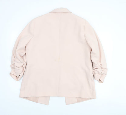 Tu Women Beige Regular Fit Notch Lapel Lined Blazer Size 14