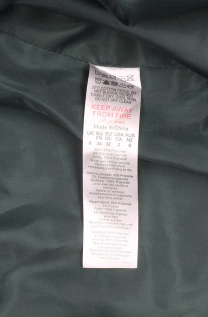 PrettyLittleThing Women Green Regular Fit Notch Lapel Blazer UK 6