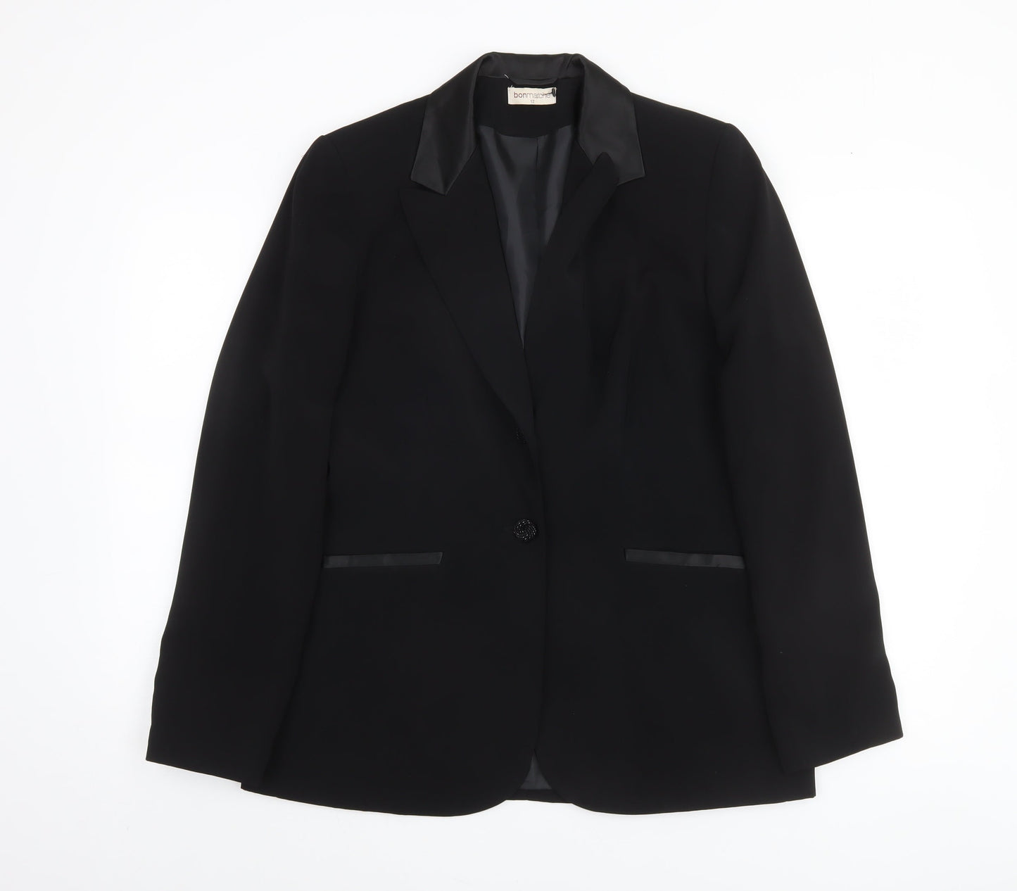 Bonmarché Women’s Black Size 12 Tuxedo Blazer Jacket