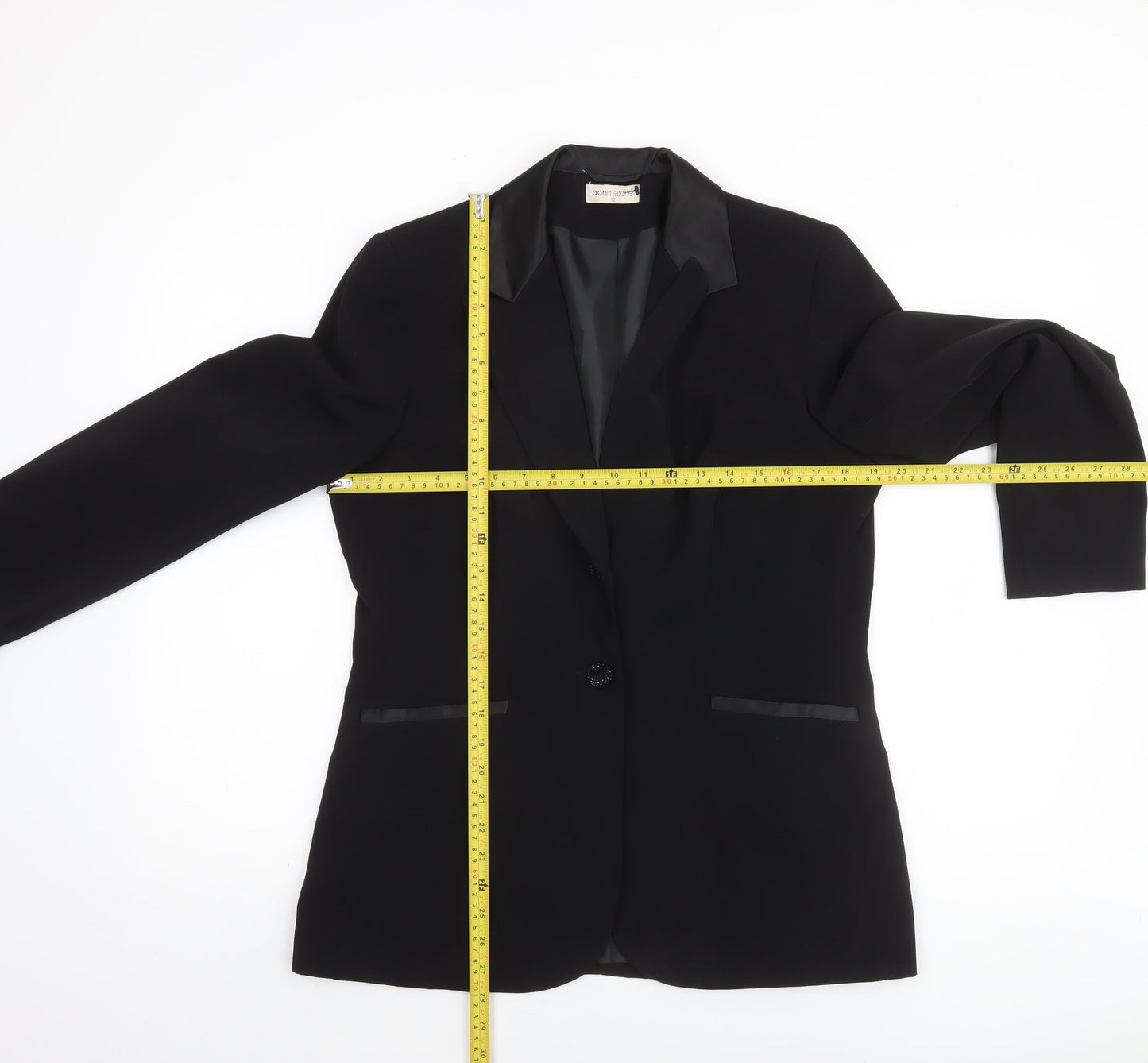 Bonmarché Women’s Black Size 12 Tuxedo Blazer Jacket