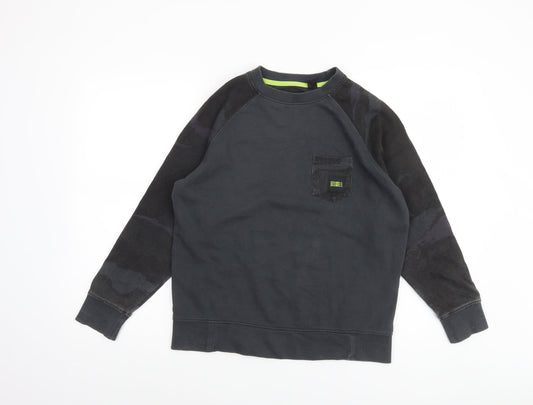 O'Neill Boys Black Cotton Crew Neck Pullover Sweatshirt Size 12 Years