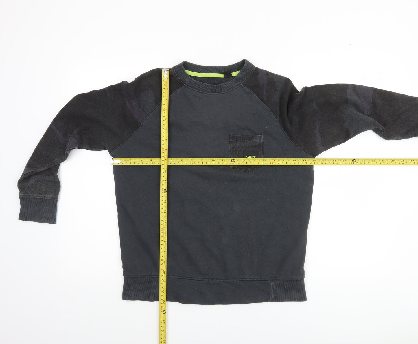 O'Neill Boys Black Cotton Crew Neck Pullover Sweatshirt Size 12 Years