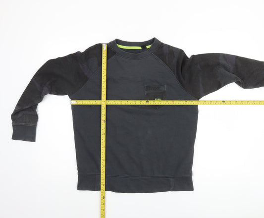 O'Neill Boys Black Cotton Crew Neck Pullover Sweatshirt Size 12 Years