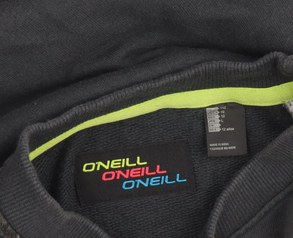 O'Neill Boys Black Cotton Crew Neck Pullover Sweatshirt Size 12 Years