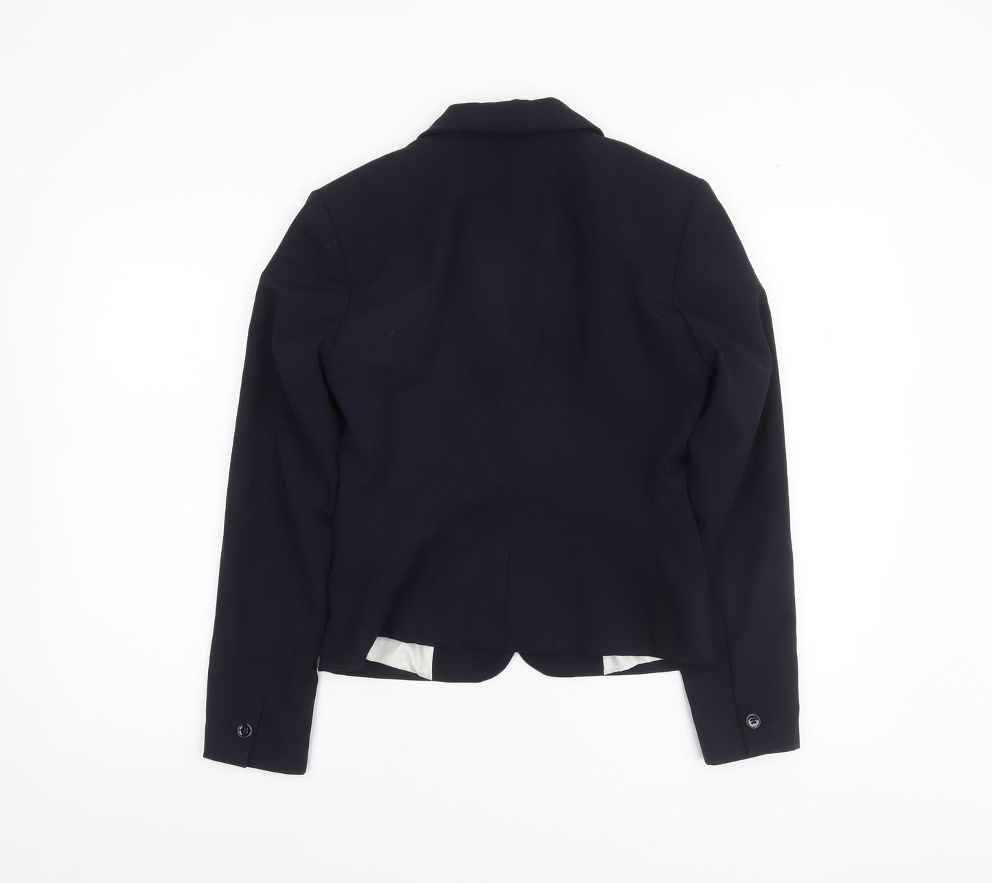 H&M Women's Navy Blue Blazer Size 8 Slim Fit Tailored Jacket