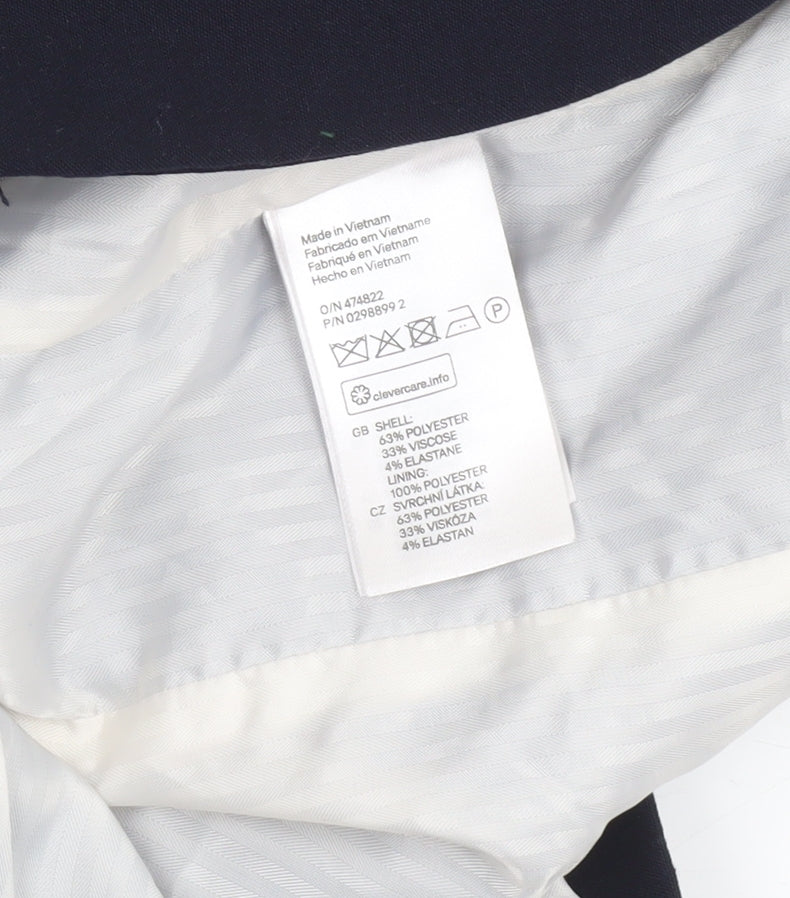 H&M Women's Navy Blue Blazer Size 8 Slim Fit Tailored Jacket