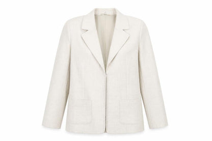 EWM Women’s Beige Polyester Blazer Jacket UK 14 Tailored Fit