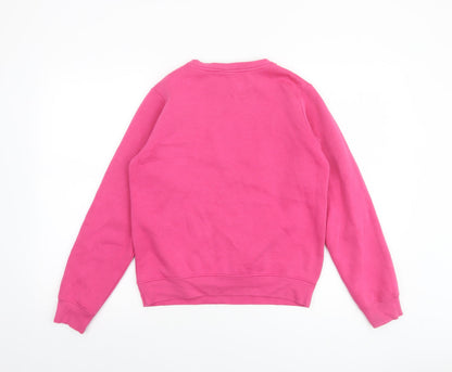 Bench Girls Pink Logo Pullover Sweatshirt 13 Years Fleece Crew Neck