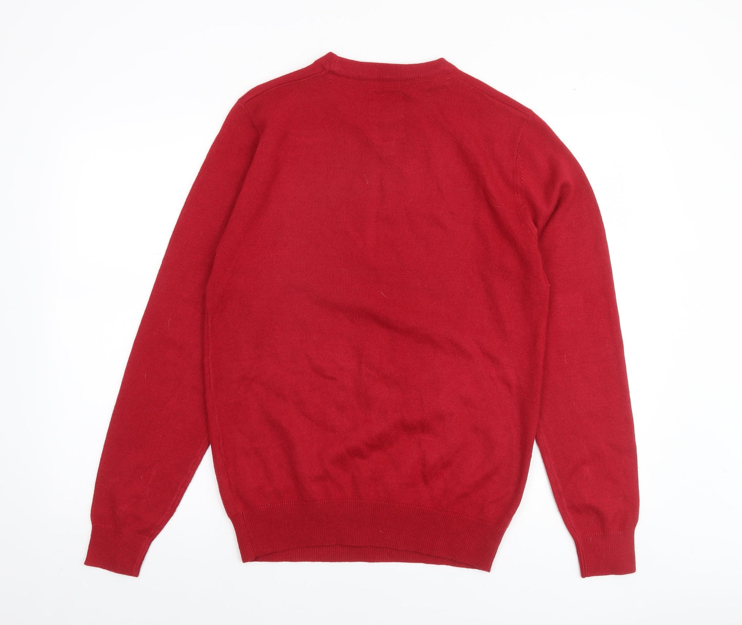 Seasons Greetings Men's Red Christmas Pullover Jumper Size S