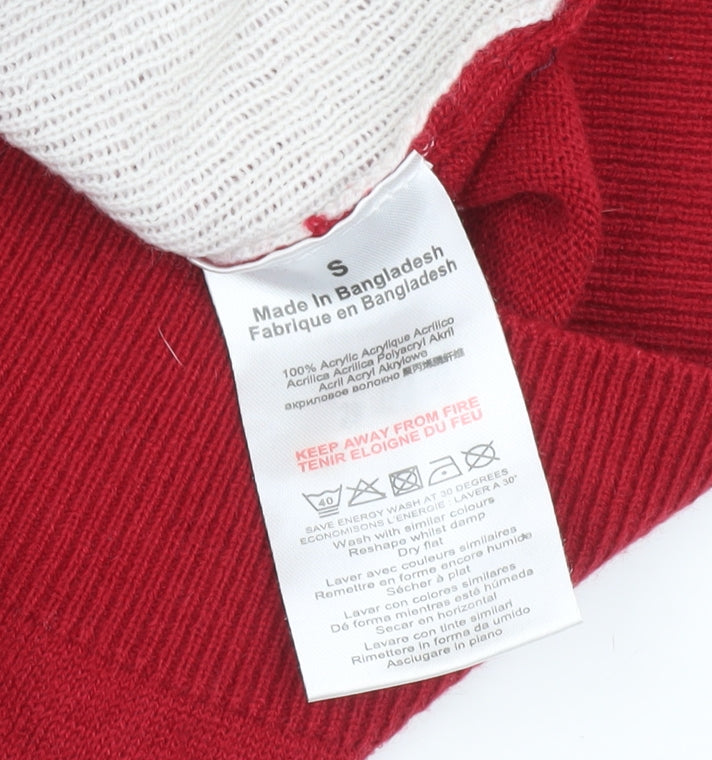 Seasons Greetings Men's Red Christmas Pullover Jumper Size S