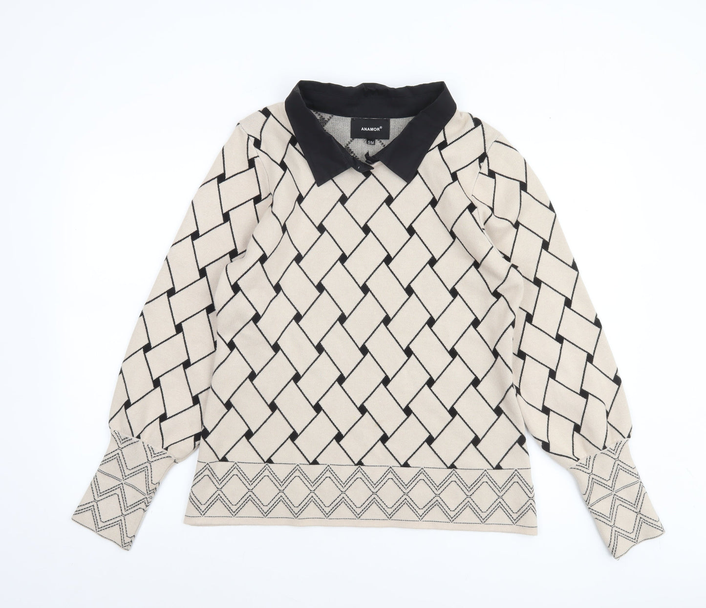 Womens UK Size S Anamor Beige Pullover Jumper