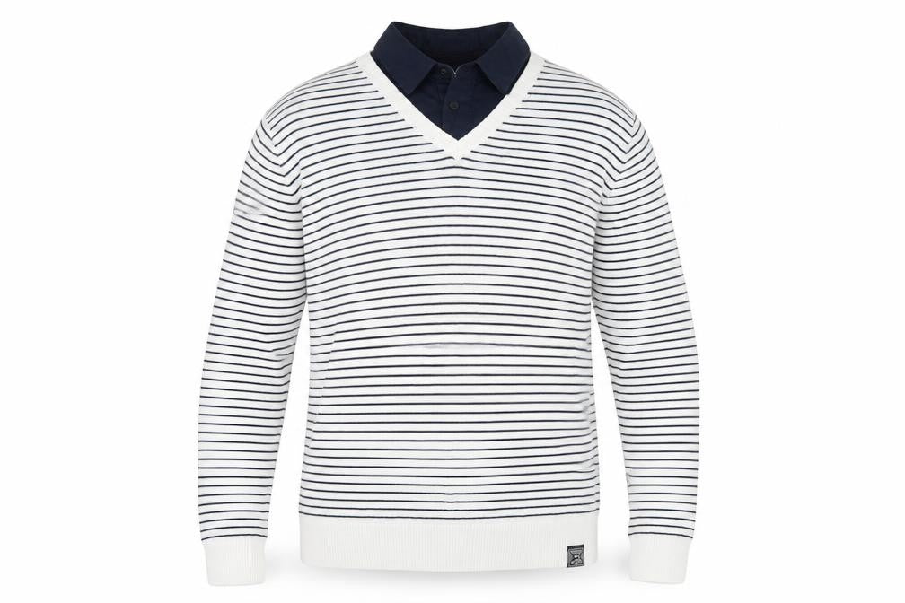 Mens UK Size 2XL Kensington Dockside White Pullover Jumper