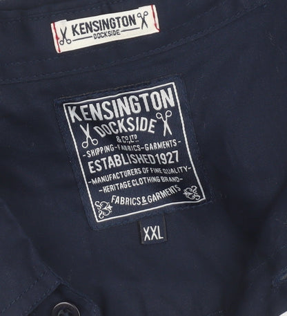 Kensington Dockside Mens White Striped V-Neck Jumper Size 2XL