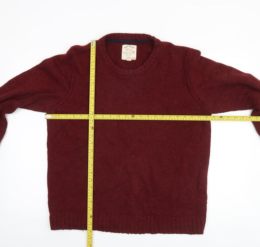 Fat Face Men’s Red Wool Blend Crew Neck Jumper Size L