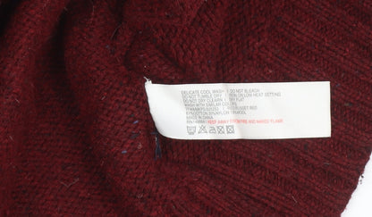 Fat Face Men’s Red Wool Blend Crew Neck Jumper Size L