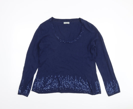 Womens UK Size 16 Marks and Spencer Blue Pullover Jumper