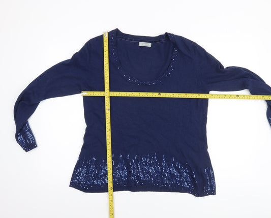 Womens UK Size 16 Marks and Spencer Blue Pullover Jumper