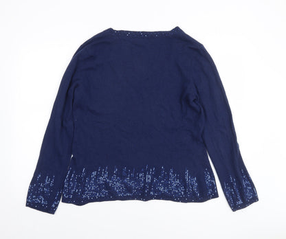 Womens UK Size 16 Marks and Spencer Blue Pullover Jumper