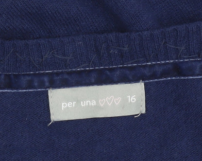 Womens UK Size 16 Marks and Spencer Blue Pullover Jumper