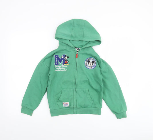 Boys UK Size 7-8 Years Disney Green Full Zip Hoodie