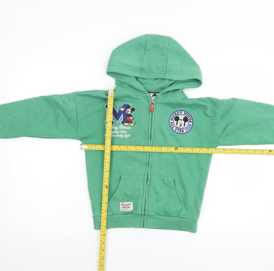 Boys UK Size 7-8 Years Disney Green Full Zip Hoodie