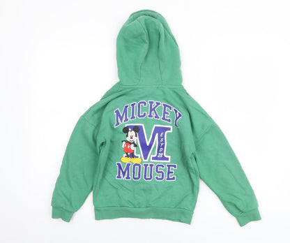 Boys UK Size 7-8 Years Disney Green Full Zip Hoodie