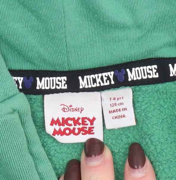 Boys UK Size 7-8 Years Disney Green Full Zip Hoodie
