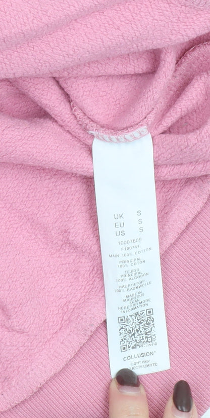 Womens UK Size S COLLUSION Pink Pullover Sweatshirt
