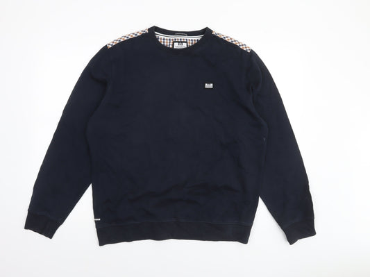 Weekend Offender Men's Blue Cotton Crew Neck Sweatshirt Size L