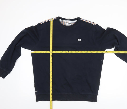 Weekend Offender Men's Blue Cotton Crew Neck Sweatshirt Size L