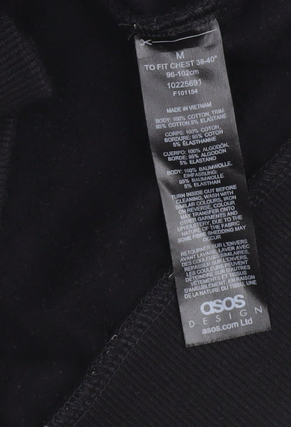 ASOS Design Women Black Medium Cotton Blend Rectangle Scarf