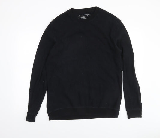 Mens UK Size M Pull&Bear Black Pullover Sweatshirt
