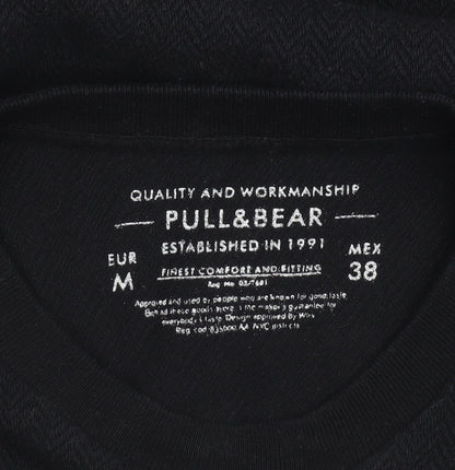 Mens UK Size M Pull&Bear Black Pullover Sweatshirt