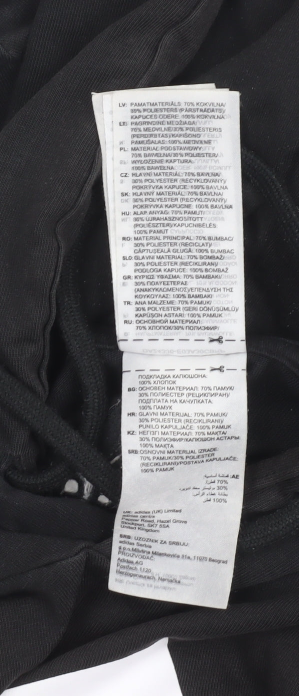 Adidas Men's Black Pullover Hoodie M Regular Fit Sportswear