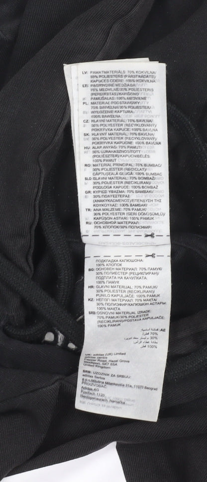 Adidas Men's Black Pullover Hoodie M Regular Fit Sportswear