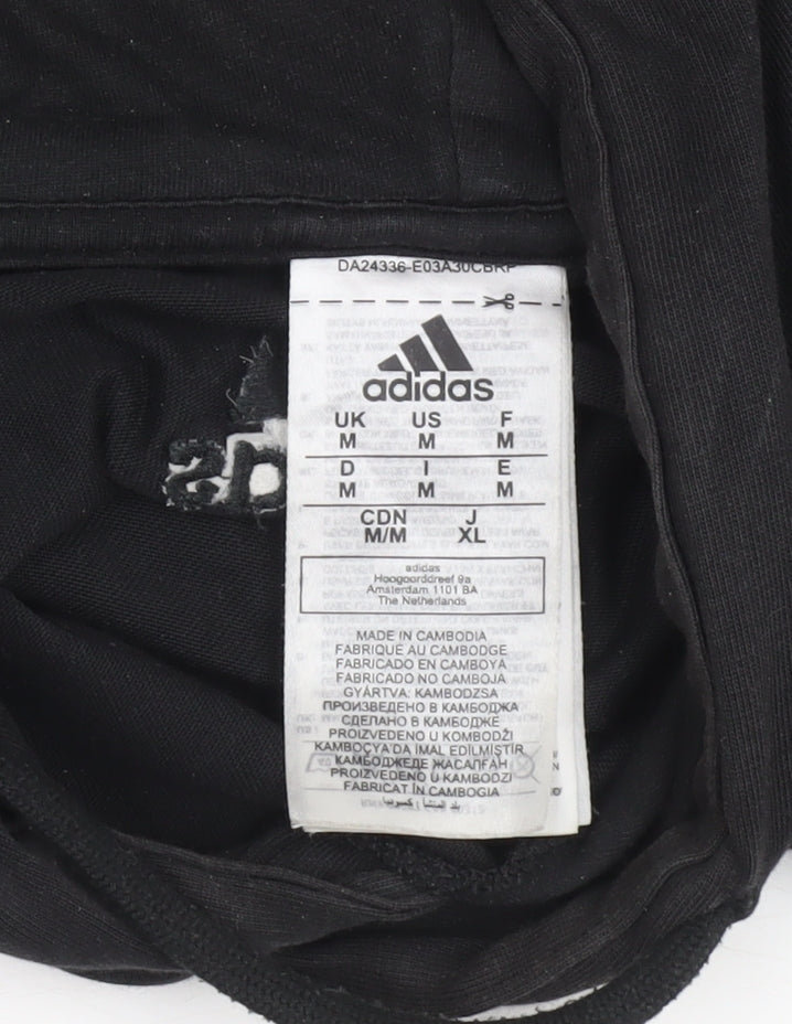 Adidas Men's Black Pullover Hoodie M Regular Fit Sportswear