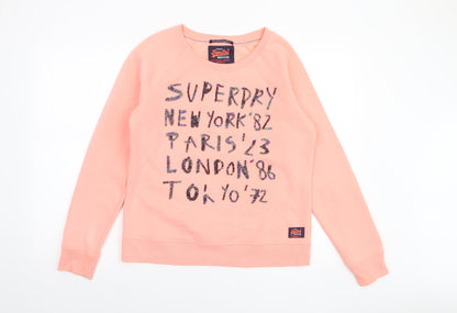 Superdry Women’s Pink Graphic Pullover Sweatshirt Size M