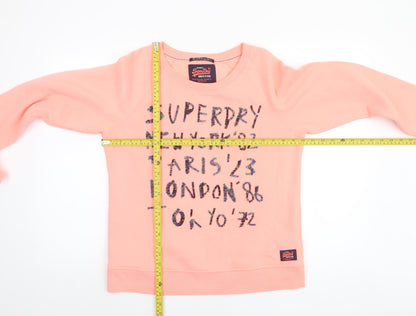 Superdry Women’s Pink Graphic Pullover Sweatshirt Size M