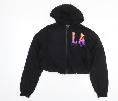 Girls UK Size 13-14 Years Primark Black Full Zip Hoodie