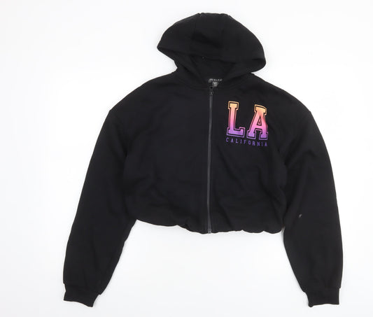 Primark Girls Black Full Zip LA California Hoodie 13-14 Years