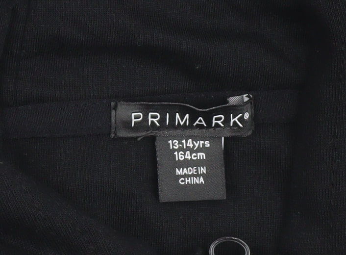 Girls UK Size 13-14 Years Primark Black Full Zip Hoodie